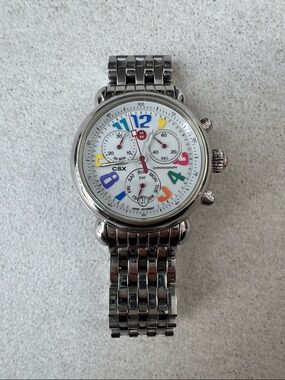 Michele CSX Women’s Carousel Stainless Steel Watch with Multicolor Dial